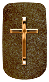 DAROYAL-510-CP-SH-BR Copper Single Cross Shimmer Brown Background
